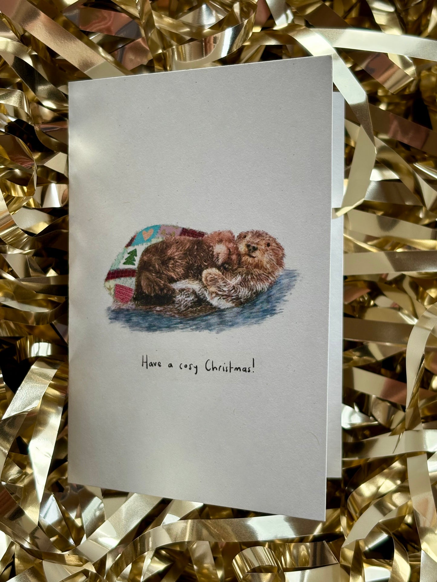 Cosy Otters Christmas Card