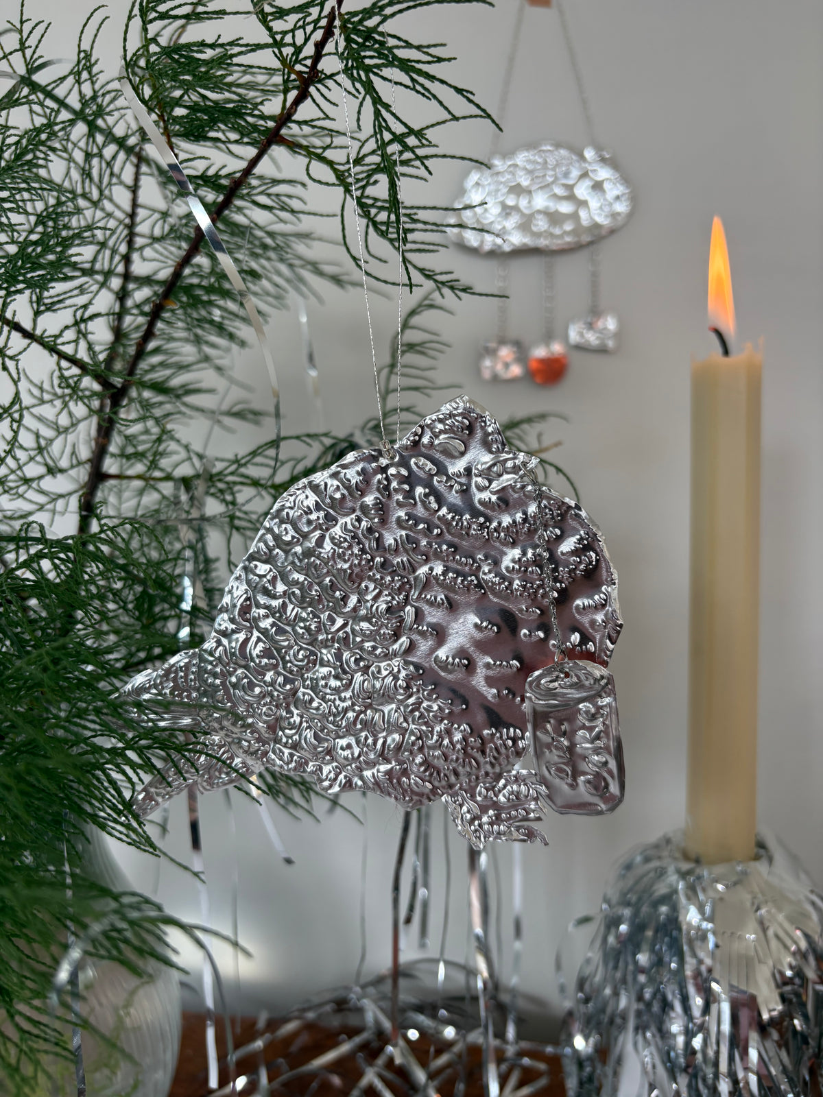 Large Round Pigeon Embossed Hanging with Custom Charm