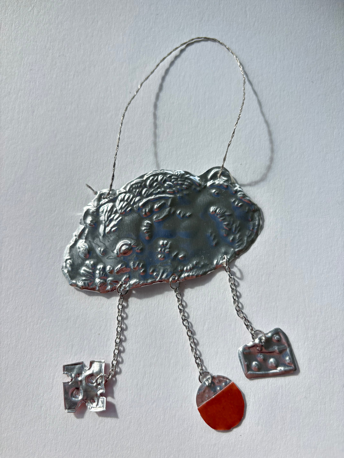 Hamster and Cheese Tin Embossed Hanging Decoration