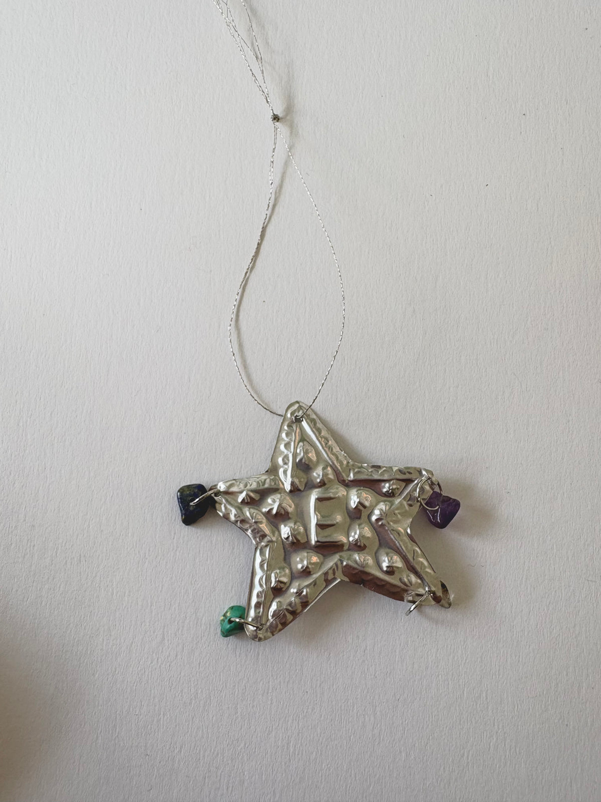 Initial Star with Gems Tin Embossed Decoration