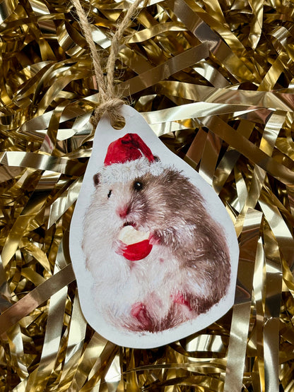 Holly Jolly Hamster Gift Tags Set of 3