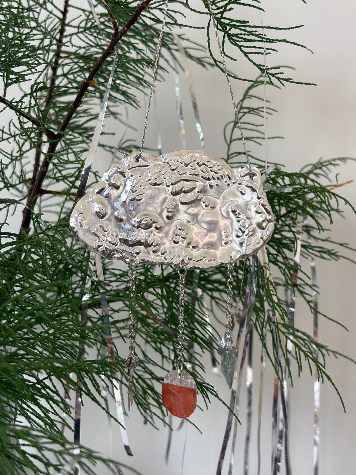 Hamster and Cheese Tin Embossed Hanging Decoration