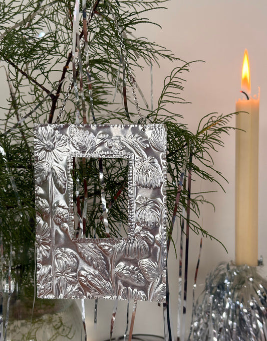 Floral Thistle Tin Embossed Frame